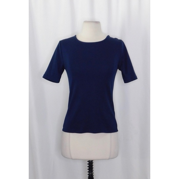NWT!! J. CREW Perfect Fit T-Shirt Knit Top Solid Navy Blue Short Sleeve X-Small - Picture 3 of 12
